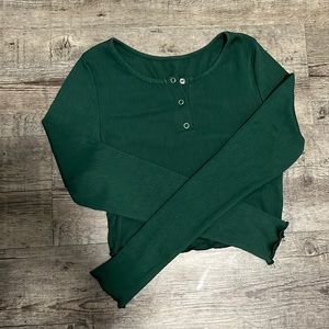 ROMWE green long sleeve